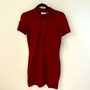 WOMEN'S STRETCH PIQUÉ POLO DRESS size 36 (US 6) bordeaux color